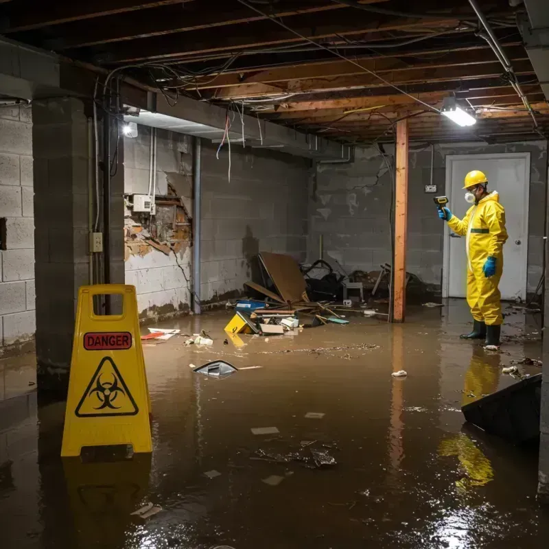 Flooded Basement Electrical Hazard in London, KY Property