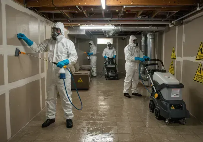 Basement Moisture Removal and Structural Drying process in London, KY